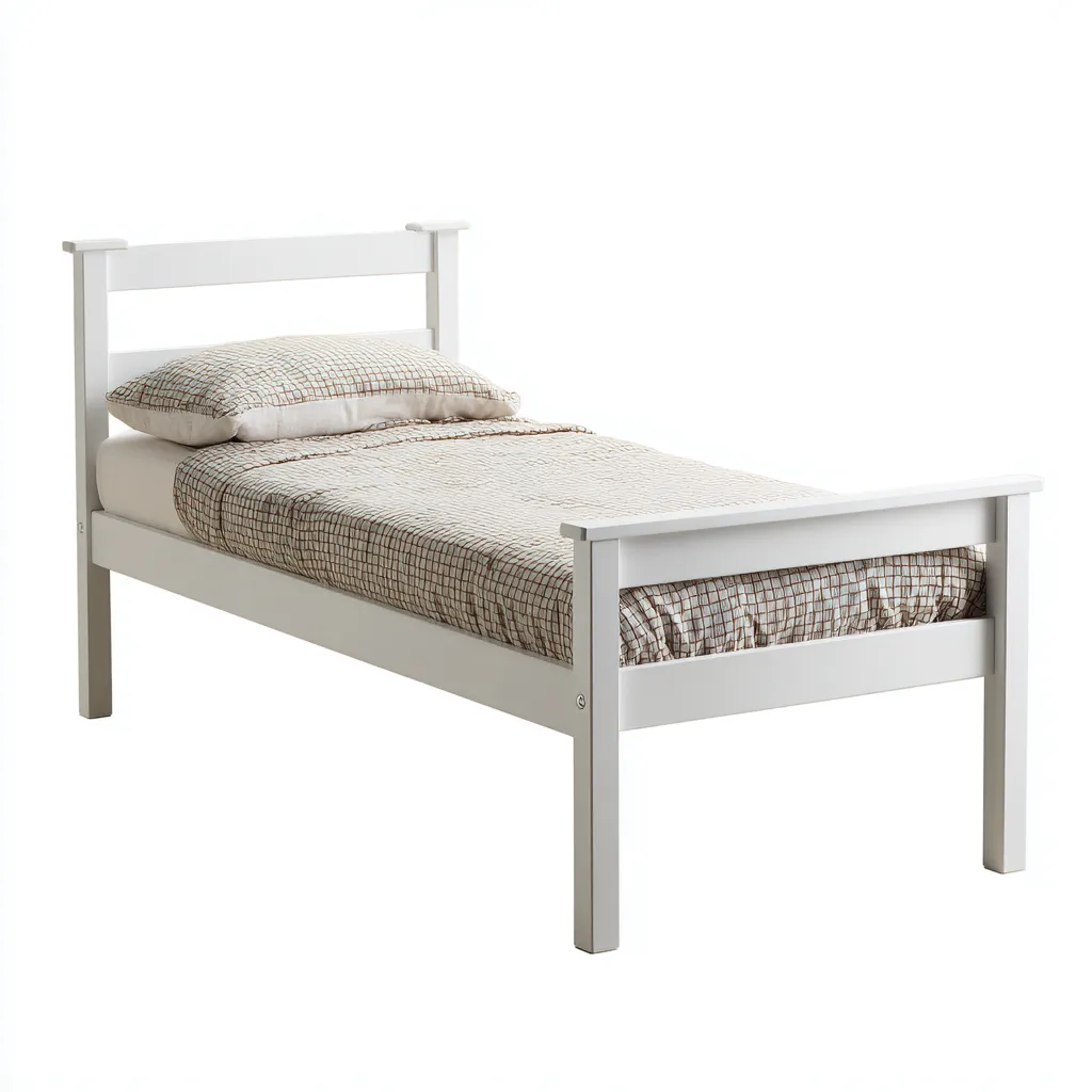 Einzelbett - Massivholz-Kiefer - 200x100x90 cm - Weiß - Zeitloses Design für Schlafzimmer-Shelterovae