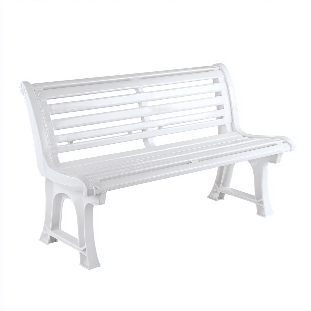 Gartenbank - Kunststoff - 122x60x75 cm - Weiß - Klassisches Design-Shelterovae