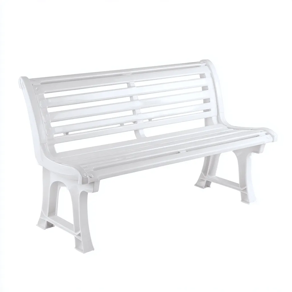 Gartenbank - Kunststoff - 122x60x75 cm - Weiß - Klassisches Design-Shelterovae