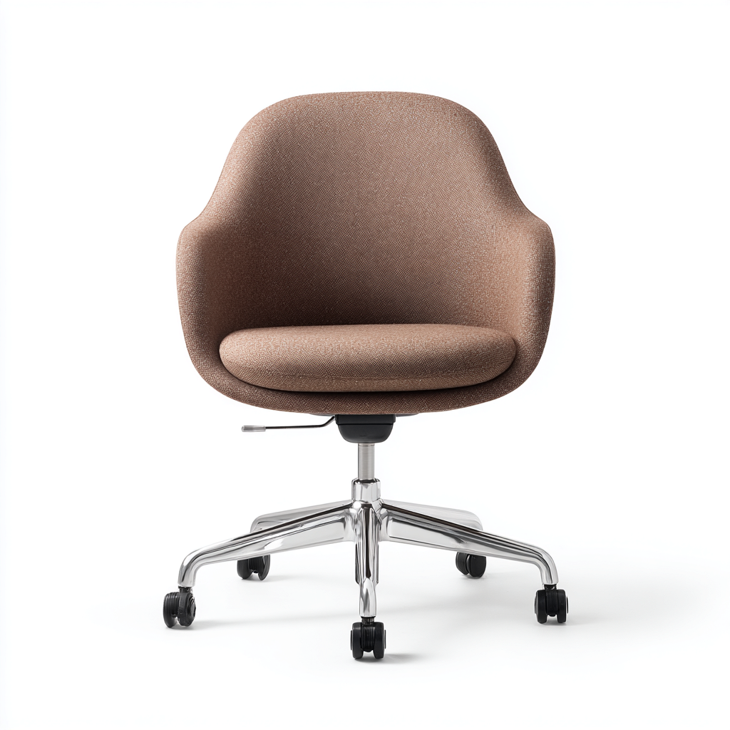 Bürostuhl - Stoff-Metall - 61x60x88 cm - Braun - Skandinavisches ergonomisches Design mit Rollen-Shelterovae