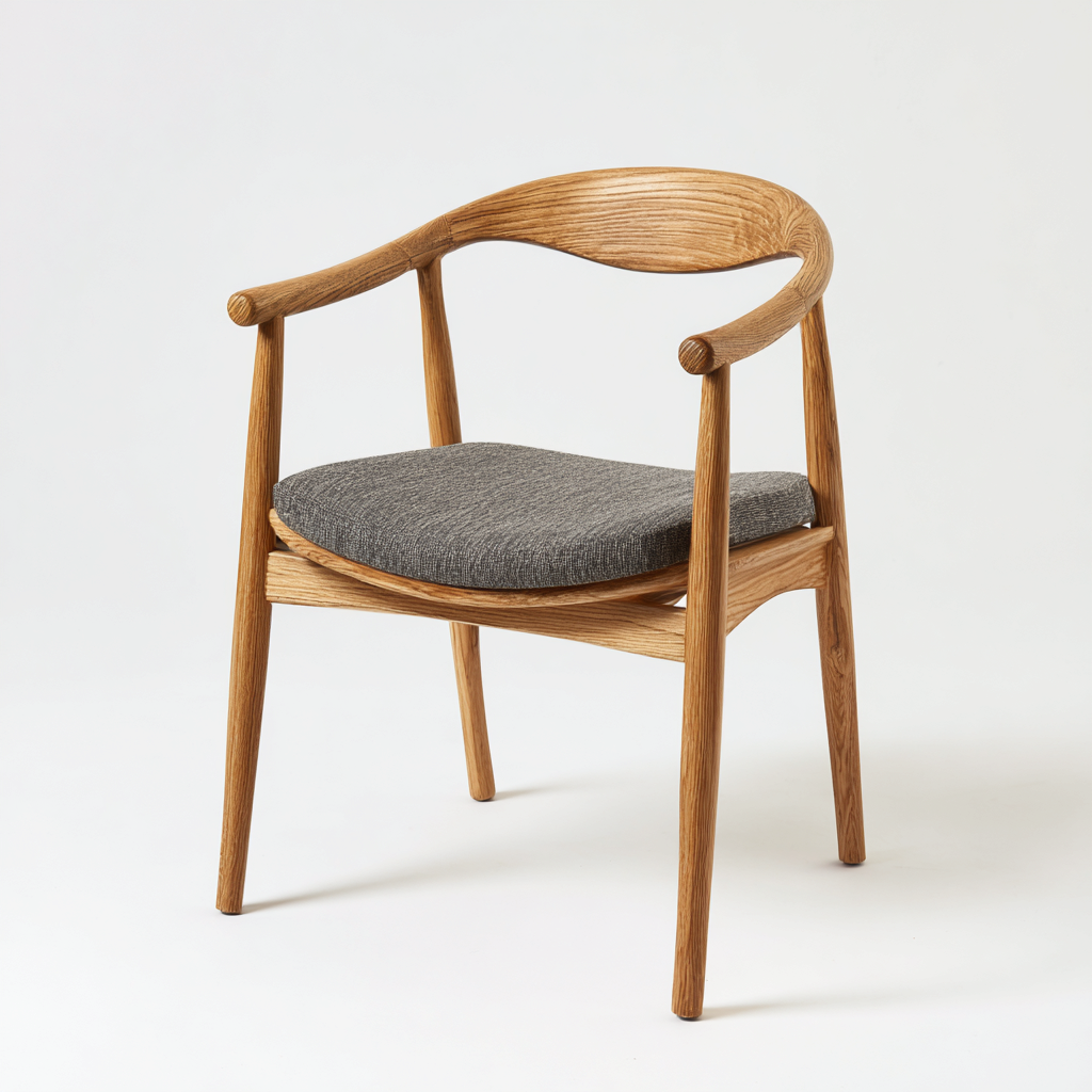 Gartenstuhl - Holz-Stoff - 56x54x78 cm - Natur-Grau - Skandinavisches Design-Shelterovae