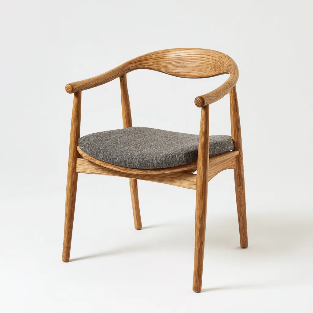 Gartenstuhl - Holz-Stoff - 56x54x78 cm - Natur-Grau - Skandinavisches Design-Shelterovae