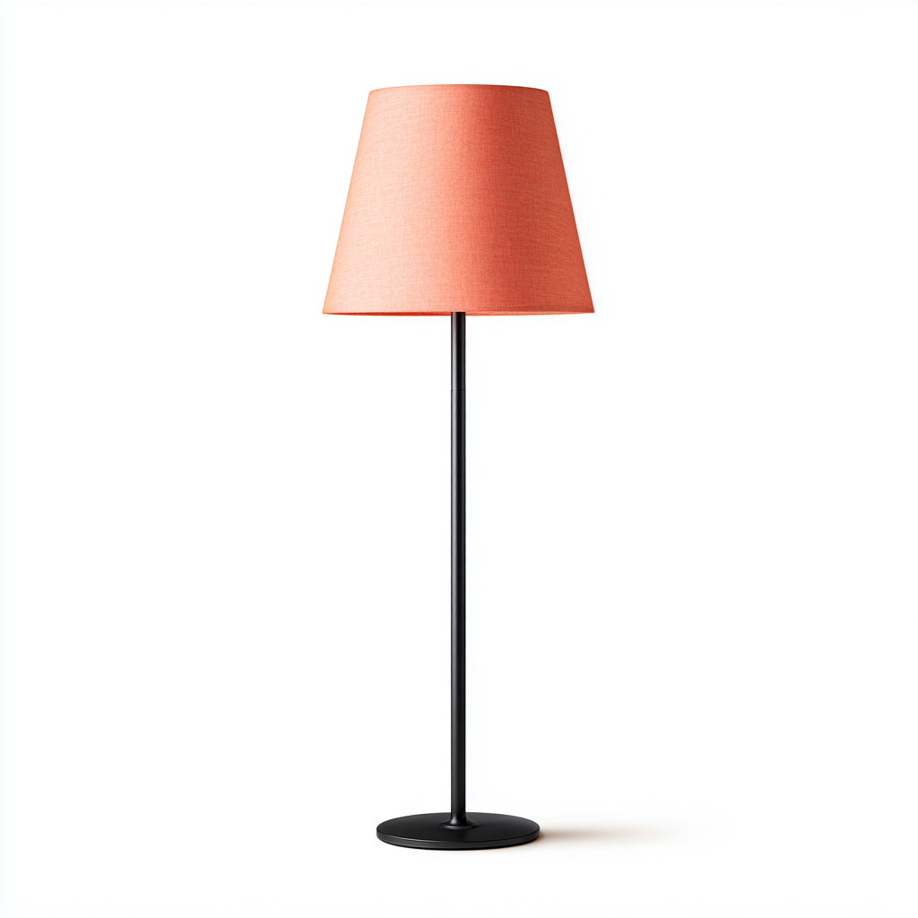Stehlampe-Metall-Stoff-36x36x155 cm-Schwarz-Orange-Modernes Design-Shelterovae