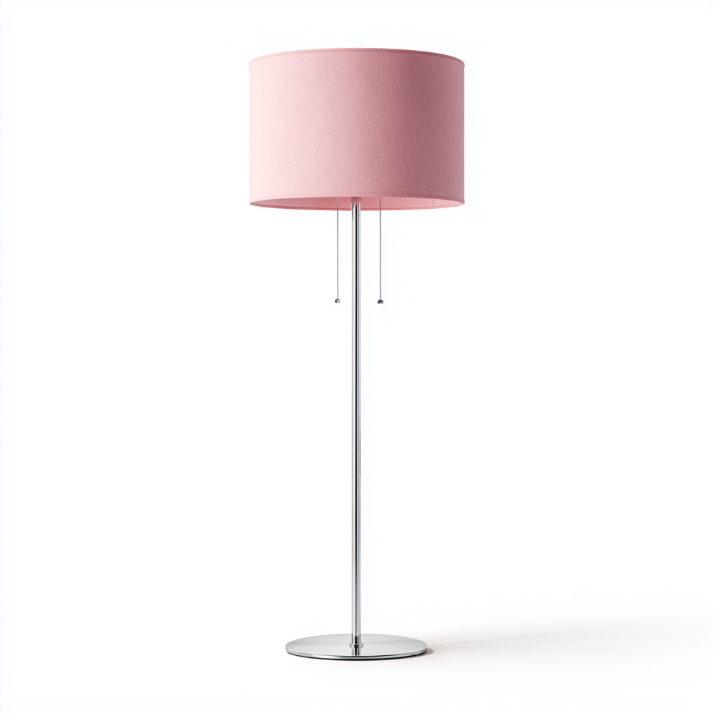 Stehlampe-Metall-Stoff-38x38x165 cm-Silber-Rosa-Modern Stil-Shelterovae