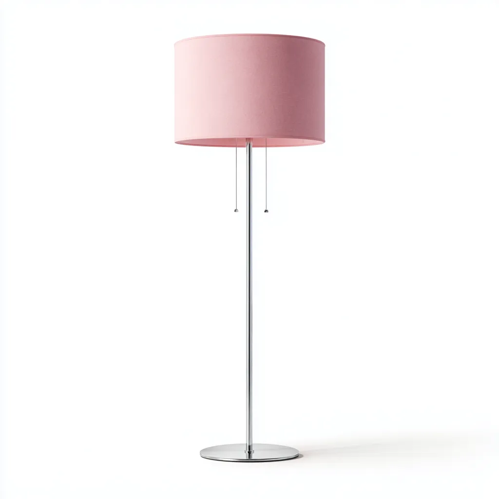 Stehlampe-Metall-Stoff-38x38x165 cm-Silber-Rosa-Modern Stil-Shelterovae