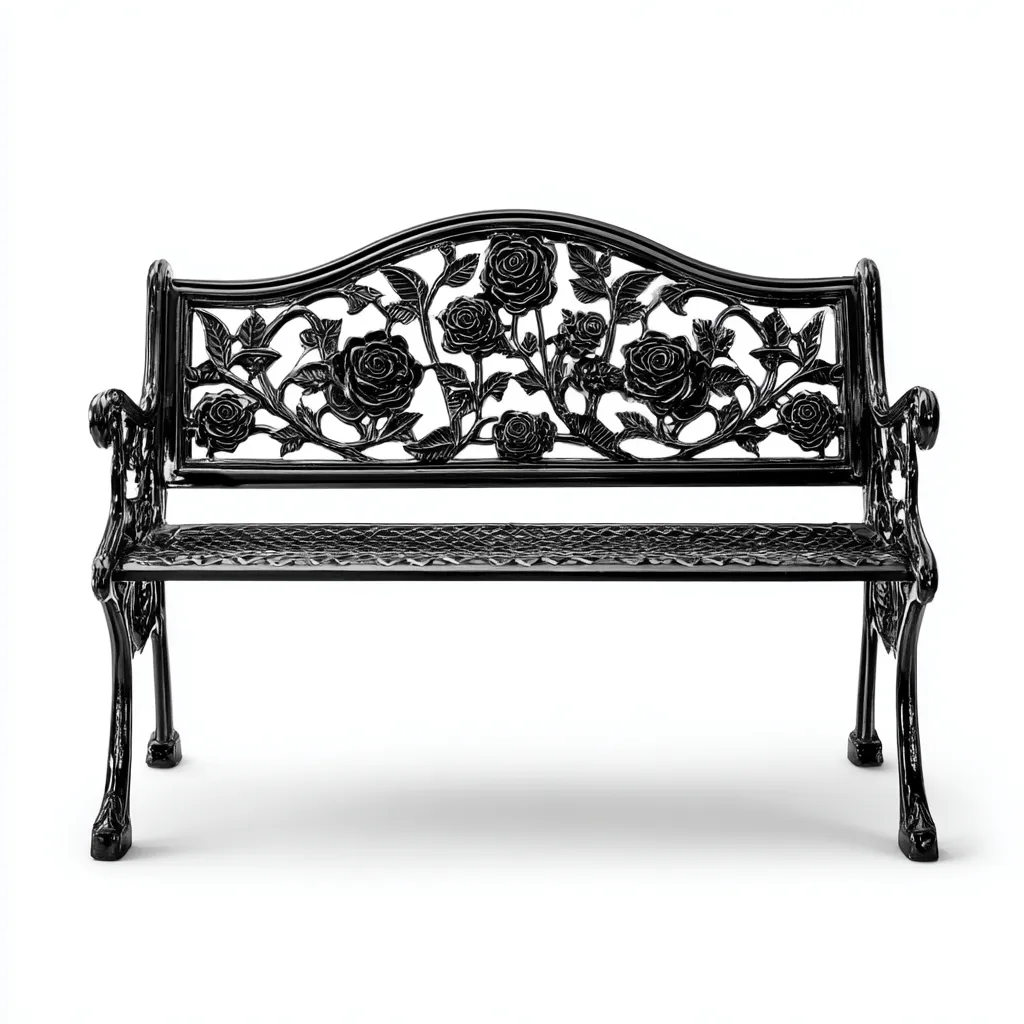 Gartenbank - Gusseisen - 120x55x80 cm - Schwarz - Klassisches Rosenmuster-Shelterovae