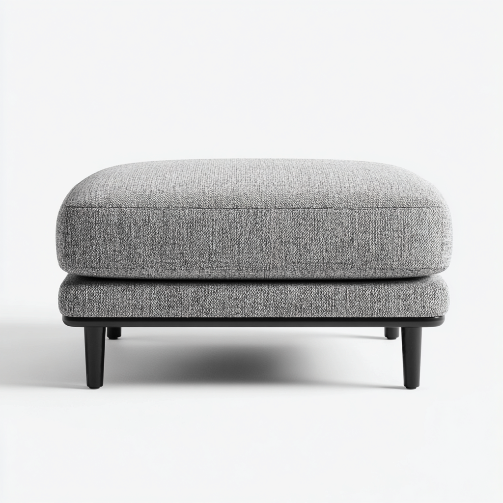 Fußhocker - Stoff-Metall - 80x60x40 cm - Hellgrau - Modernes Design-Shelterovae