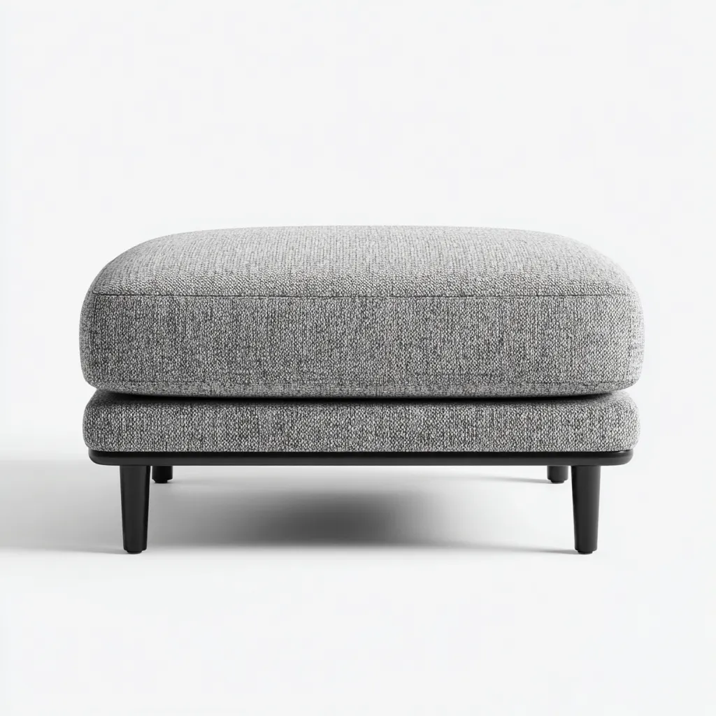 Fußhocker - Stoff-Metall - 80x60x40 cm - Hellgrau - Modernes Design-Shelterovae