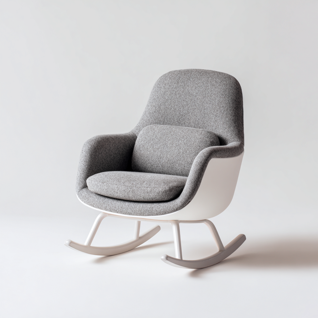 Schaukelstuhl - Stoff - 85x75x100 cm - Grau - Modernes Design-Shelterovae