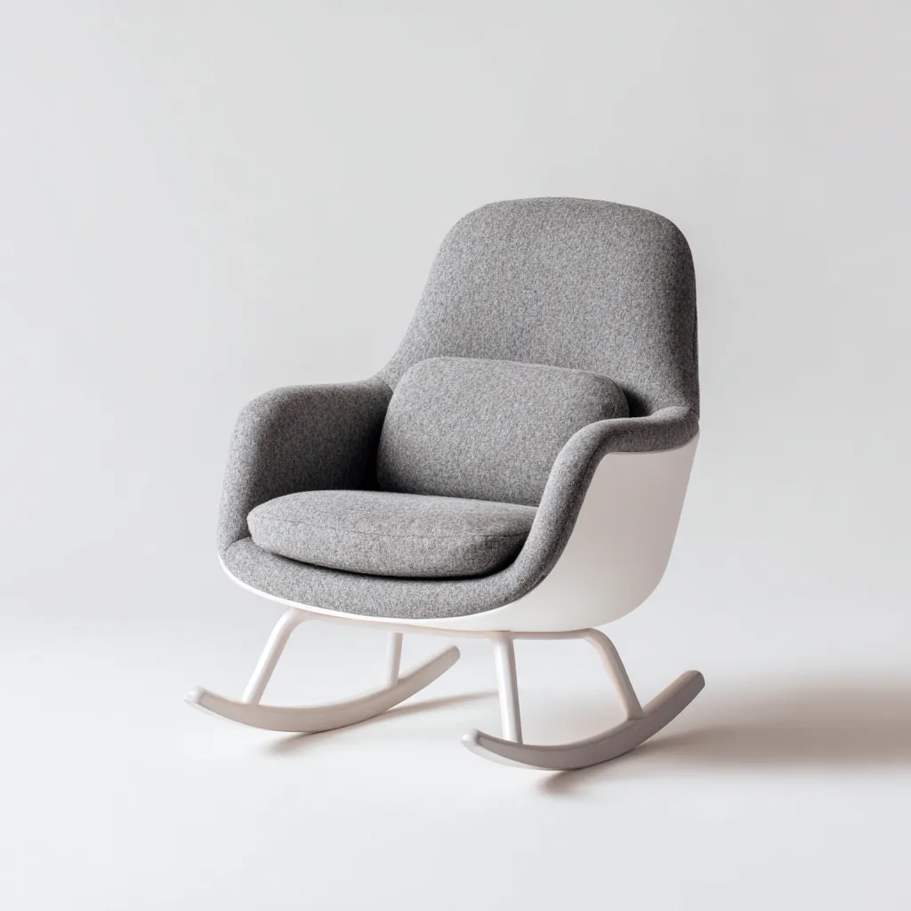 Schaukelstuhl - Stoff - 85x75x100 cm - Grau - Modernes Design-Shelterovae