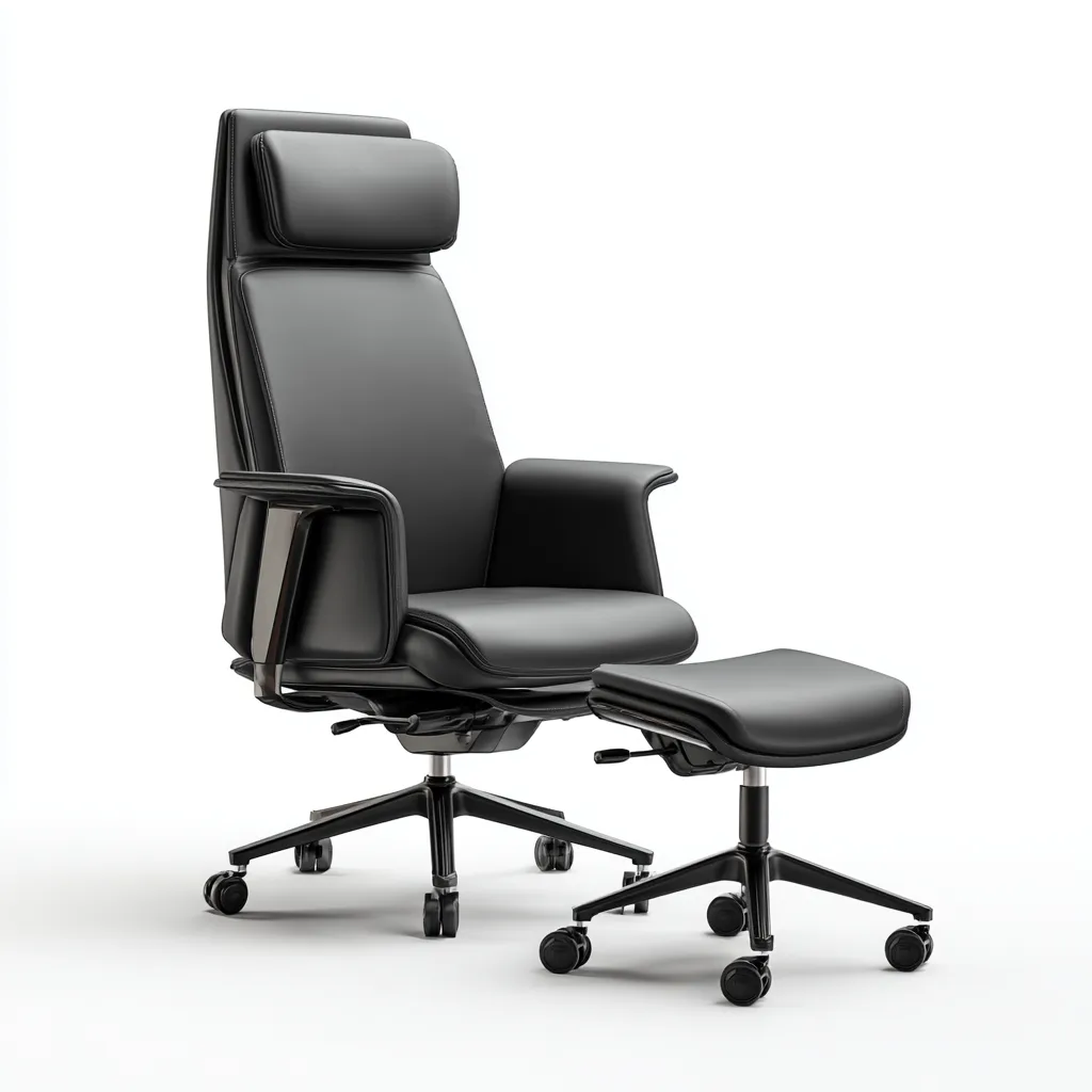 Bürostuhl - Kunstleder - 78x72x125 cm - Schwarz - Modernes ergonomisches Design-Shelterovae