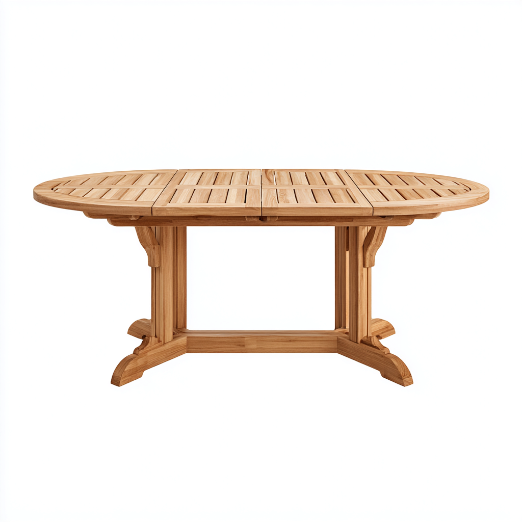 Gartentisch - Teakholz - 230x100x75 cm - Naturholz - Ausziehbares Design-Shelterovae