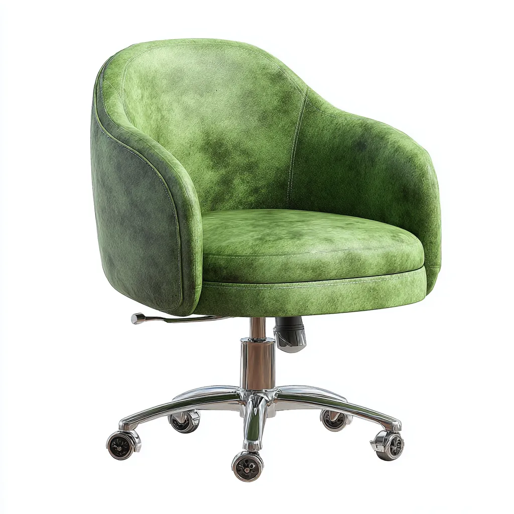 Bürostuhl - Samt-Metall - 62x64x90 cm - Grün-Silber - Modernes Design-Shelterovae