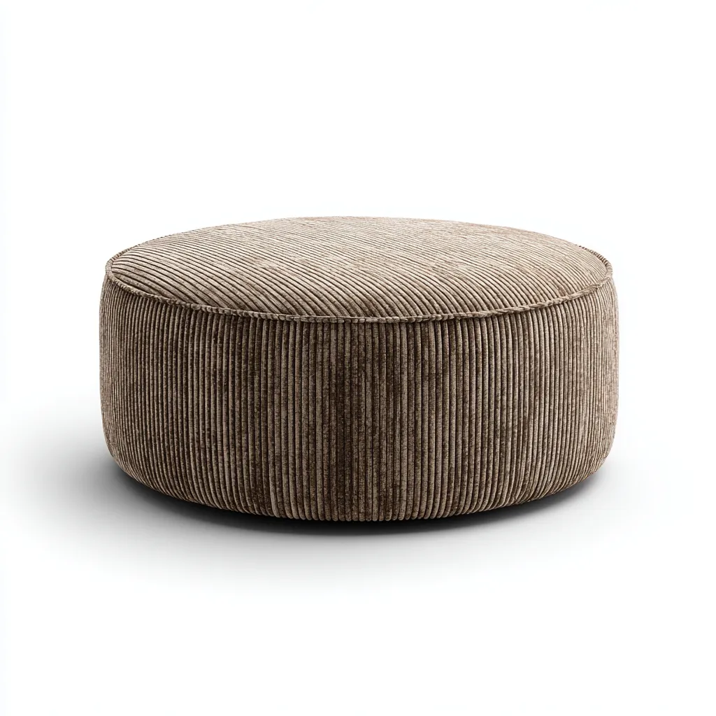 Fußhocker - Kord-Stoff - 75x75x37 cm - Braun - Modernes Design-Shelterovae