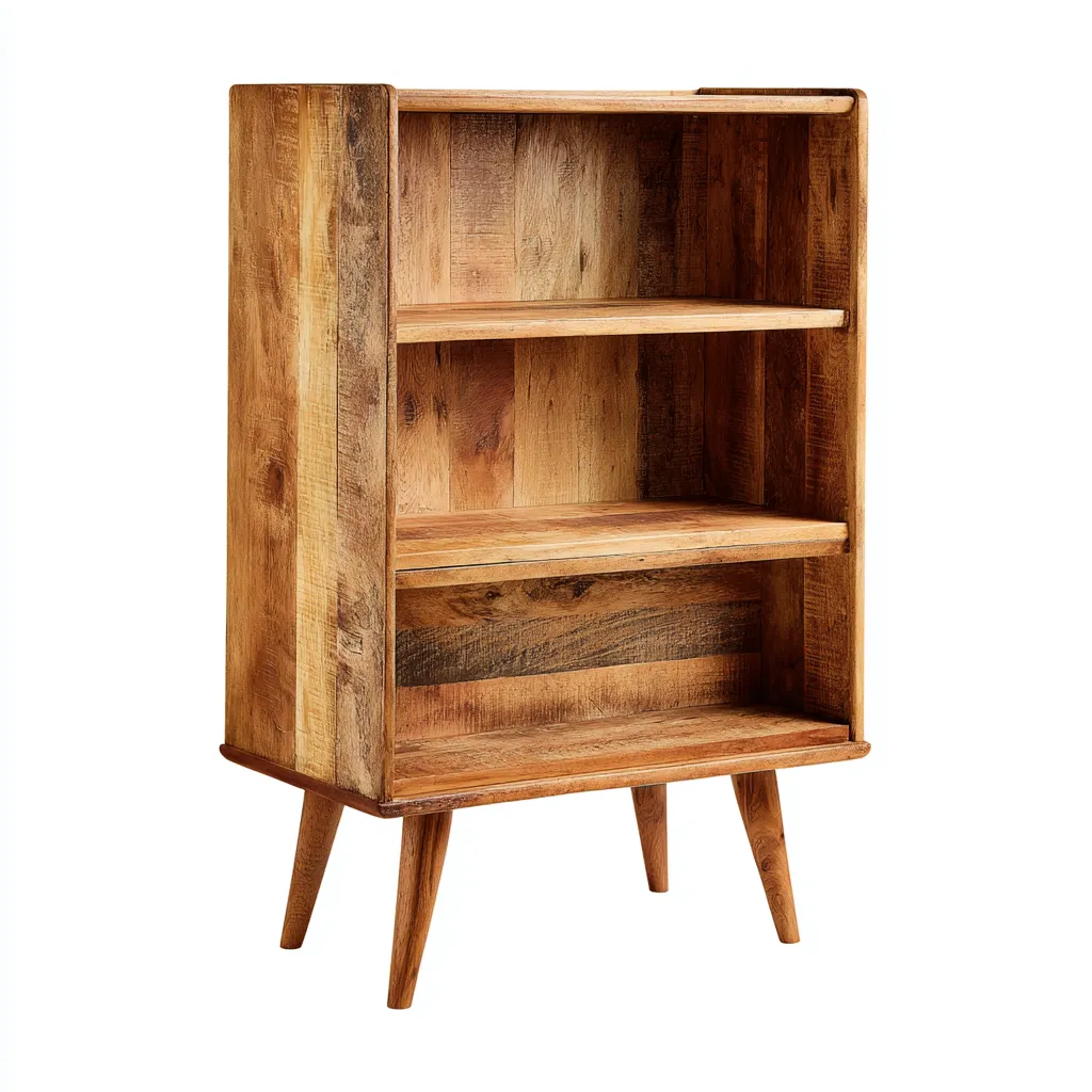 Bücherregal - Massivholz - 70x35x120 cm - Naturbraun - Skandinavisches Design-Shelterovae