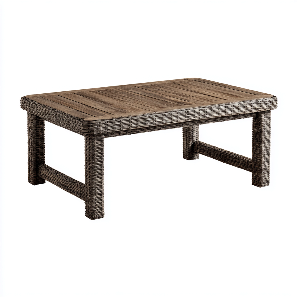Gartentisch - Kunststoff-Teakholz - 120x70x45 cm - Braun - Modernes Design-Shelterovae