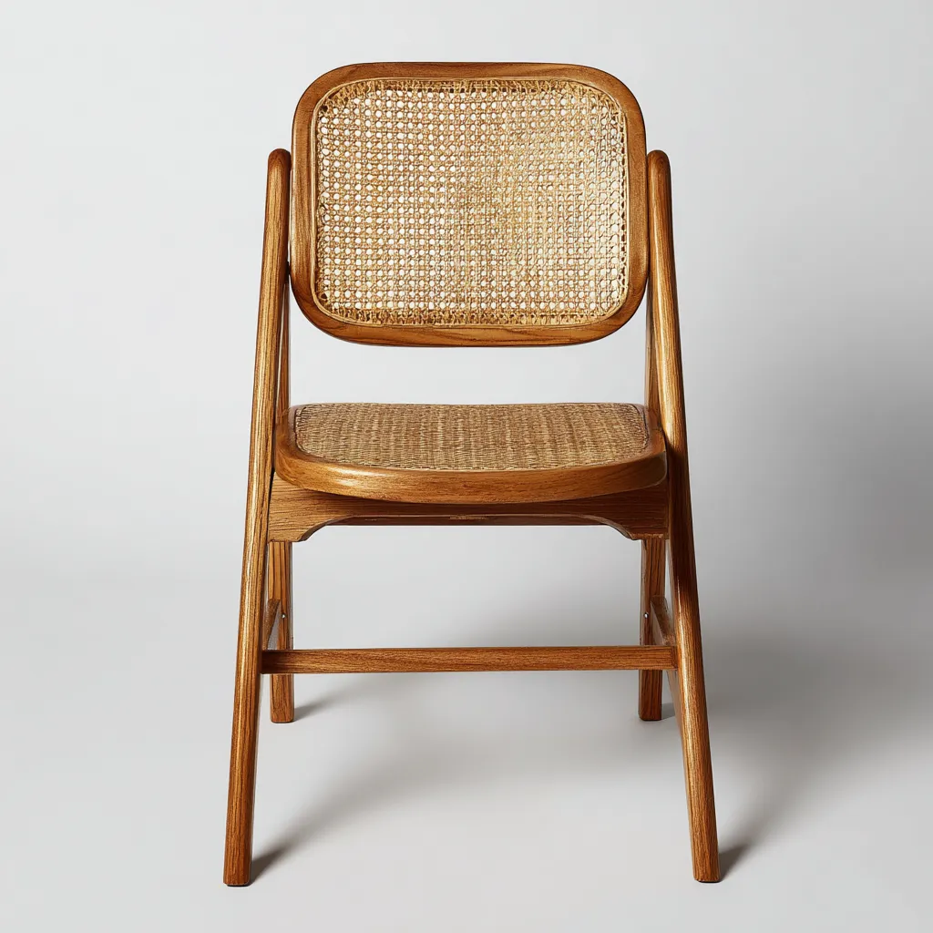 Gartenstuhl - Rattan-Holz - 48x52x82 cm - Natur - Skandinavisches Design-Shelterovae