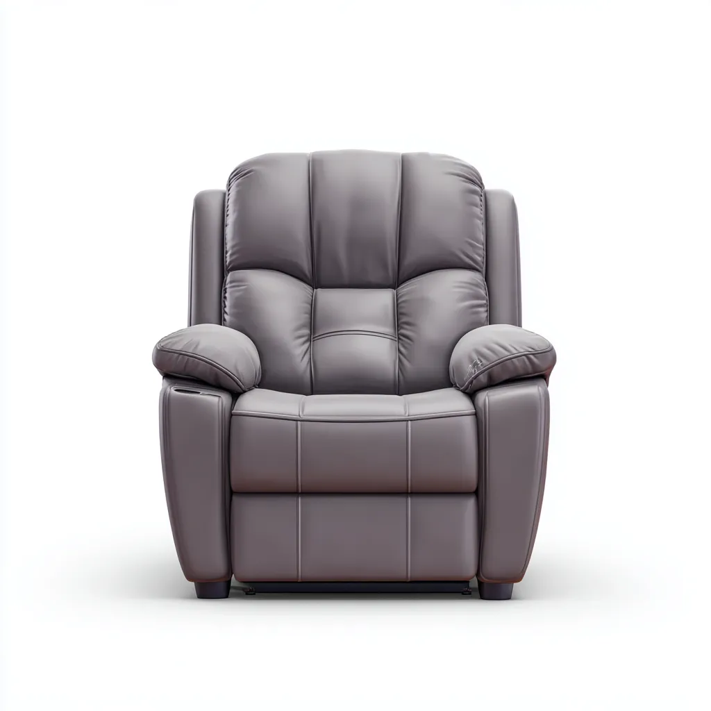 Liegesessel - Echtleder - 97x101x105 cm - Grau - Moderner Relaxsessel mit Polsterkomfort-Shelterovae