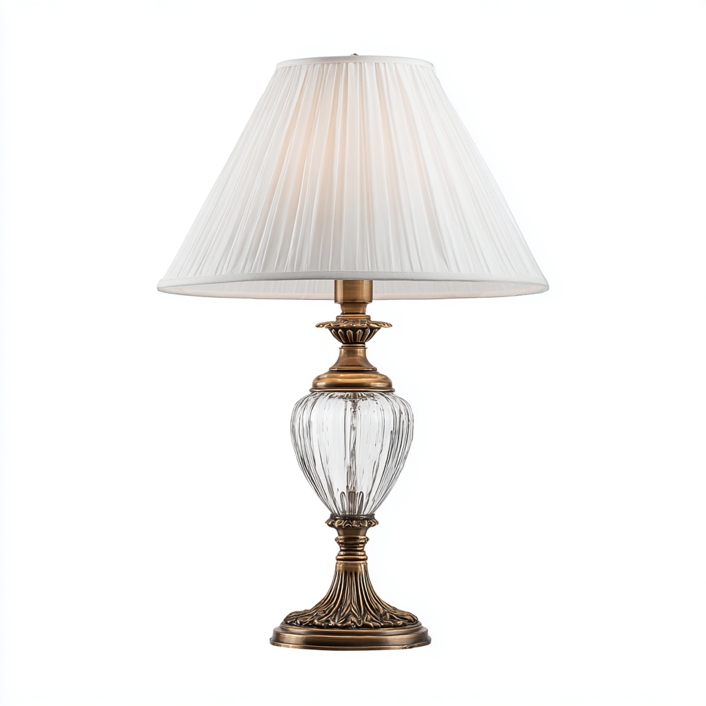 Tischlampe-Glas-Metall-28x28x55 cm-Gold-Weiß-Klassisch Stil-Shelterovae