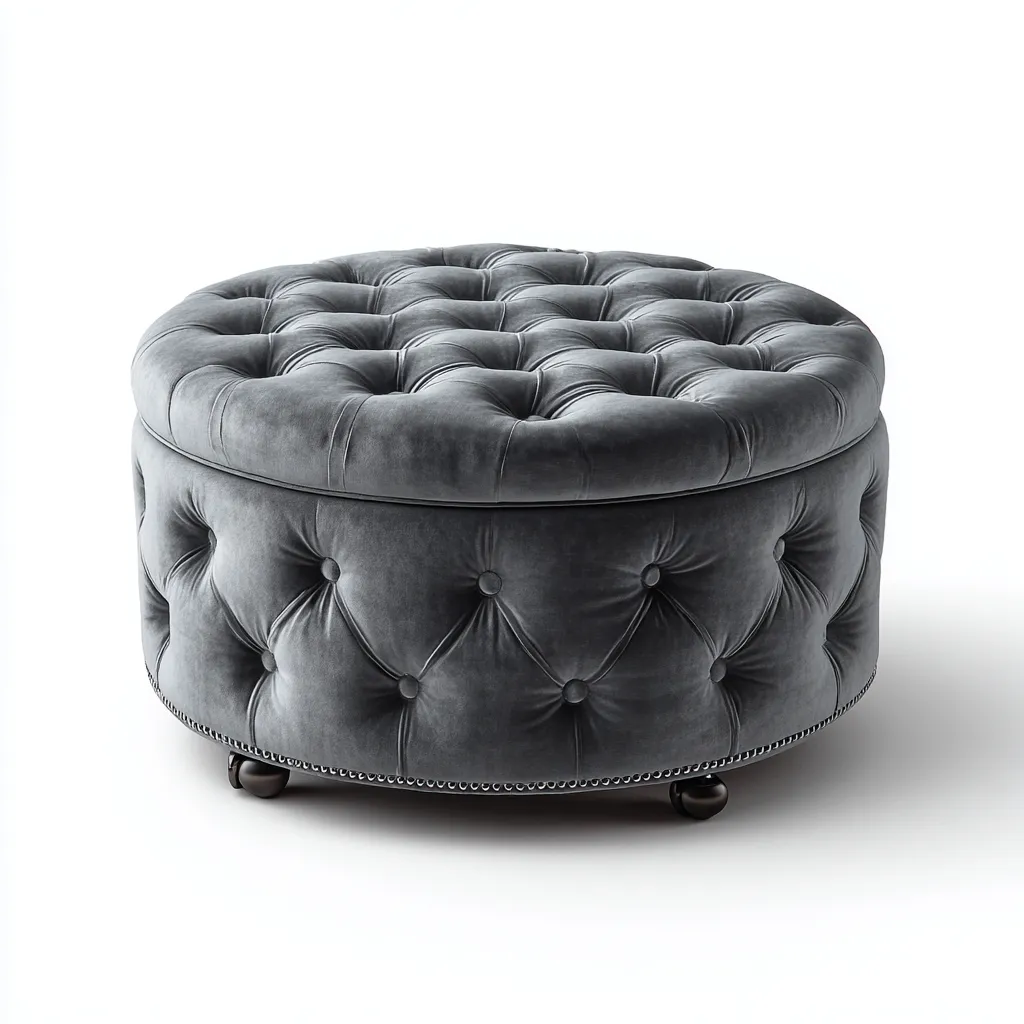 Fußhocker - Samt-Holz - 85x85x45 cm - Dunkelgrau - Klassisches Design-Shelterovae