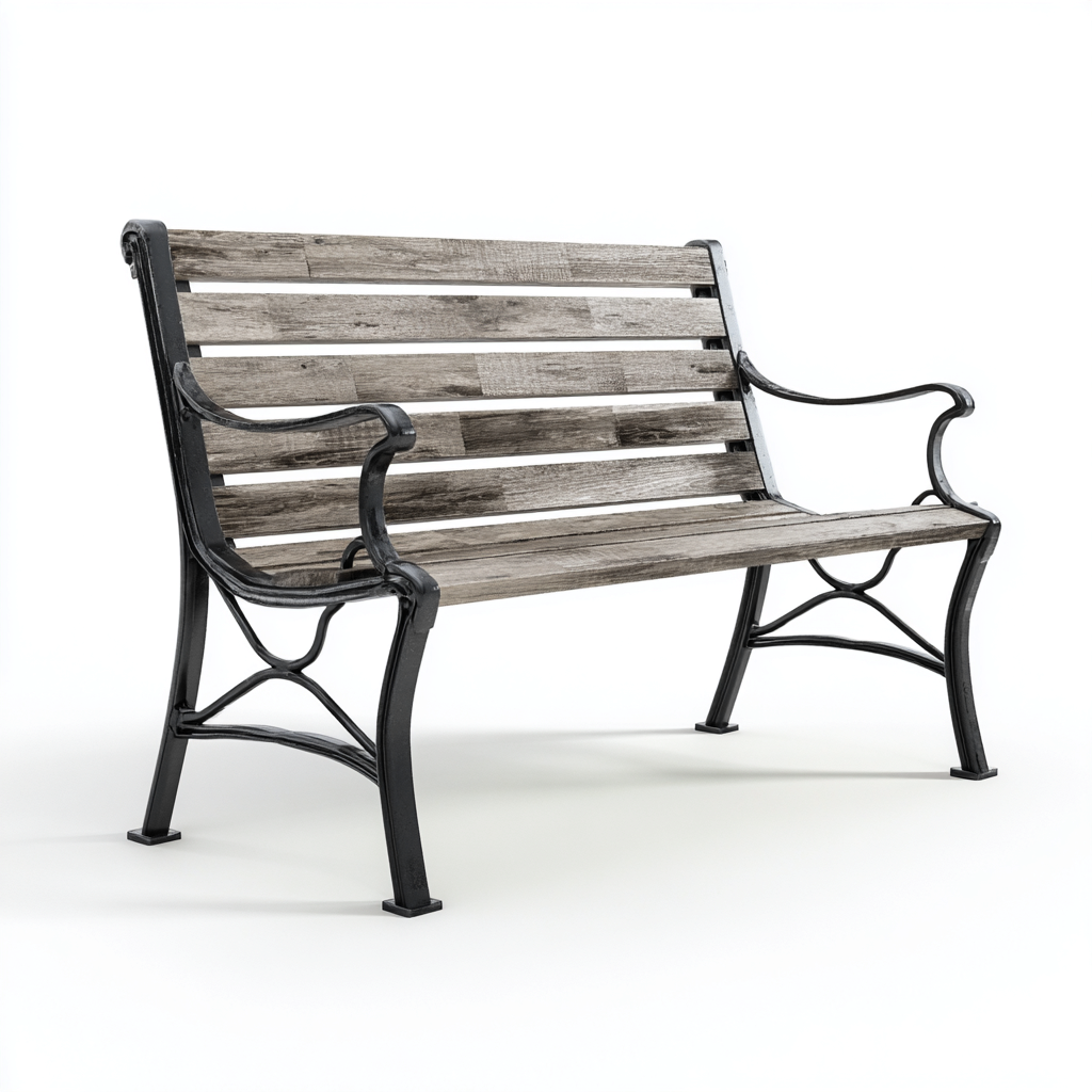 Gartenbank - Holz-Gusseisen - 125x58x80 cm - Grau - Klassisches Design-Shelterovae