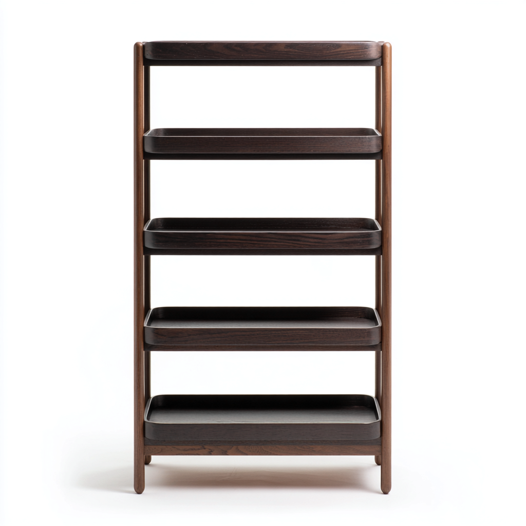 Bücherregal - Massivholz - 65x30x150 cm - Dunkelbraun - Klassisches Design-Shelterovae