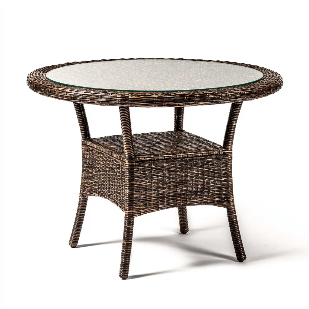 Gartentisch - Polyrattan-Glas-Stahl - 80x80x72 cm - Braun - Modernes Design-Shelterovae