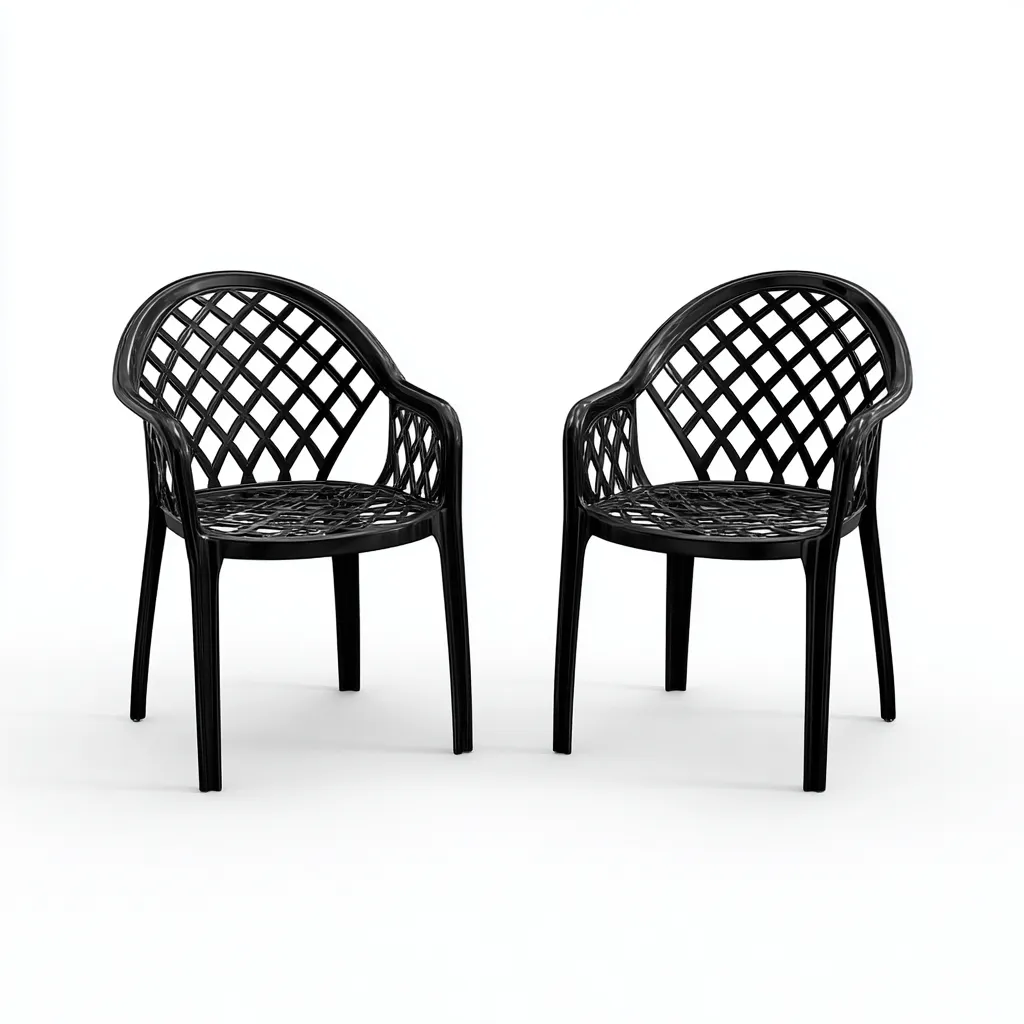 Gartenstuhl - Kunststoff - 57x55x83 cm - Schwarz - Modernes Design-Shelterovae