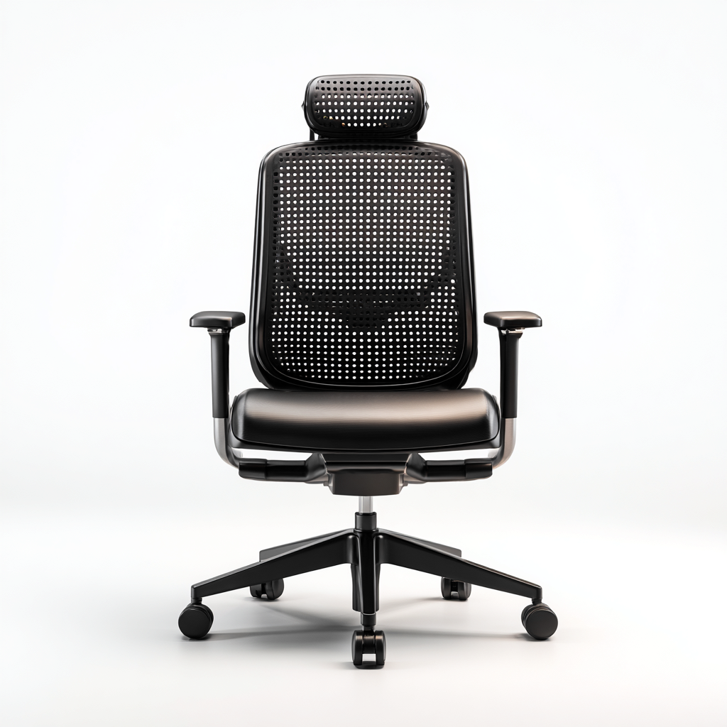 Bürostuhl - Netz-Leder - 65x65x120 cm - Schwarz - Ergonomisches Design-Shelterovae