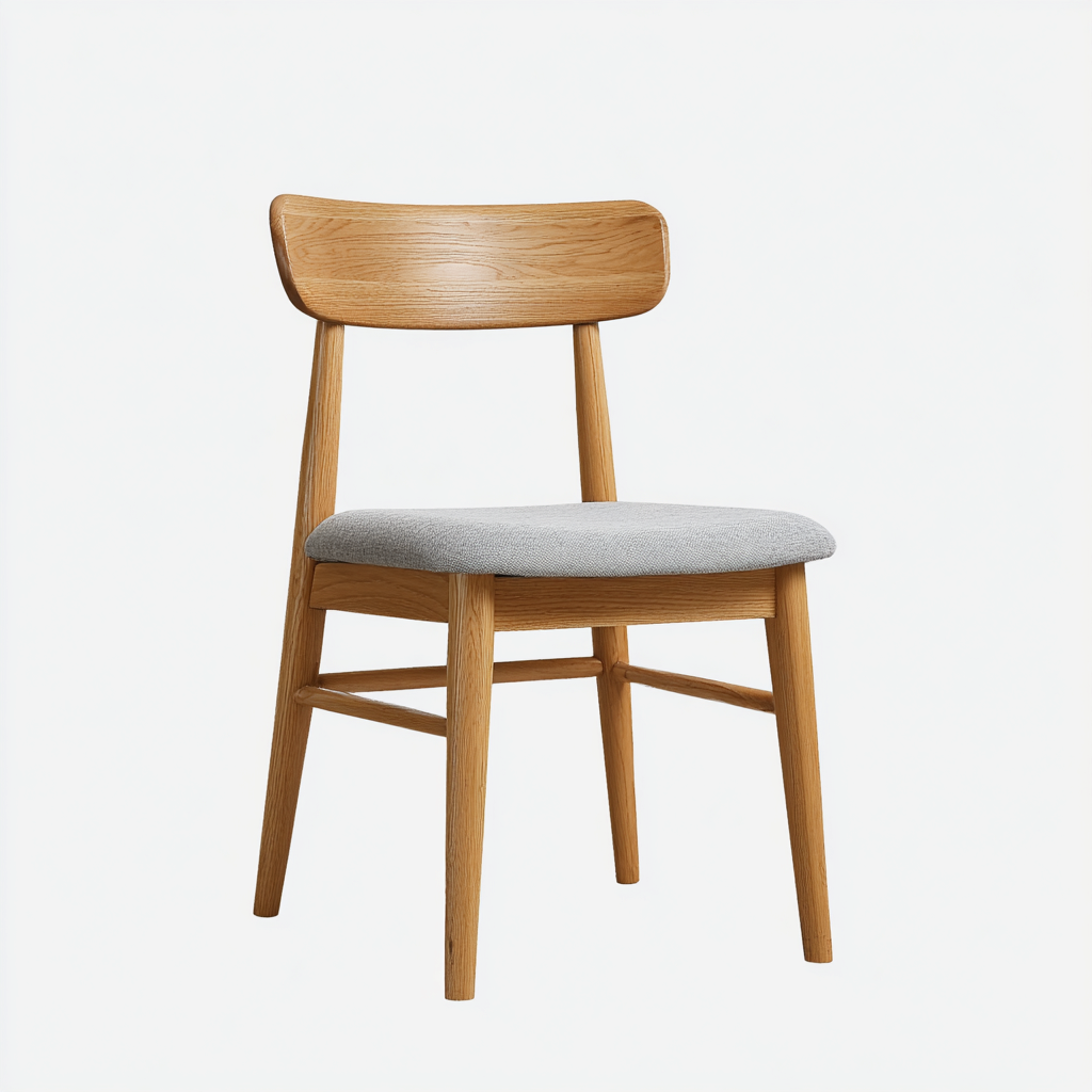 Gartenstuhl - Holz-Stoff - 50x52x80 cm - Natur-Hellgrau - Skandinavisches Design-Shelterovae