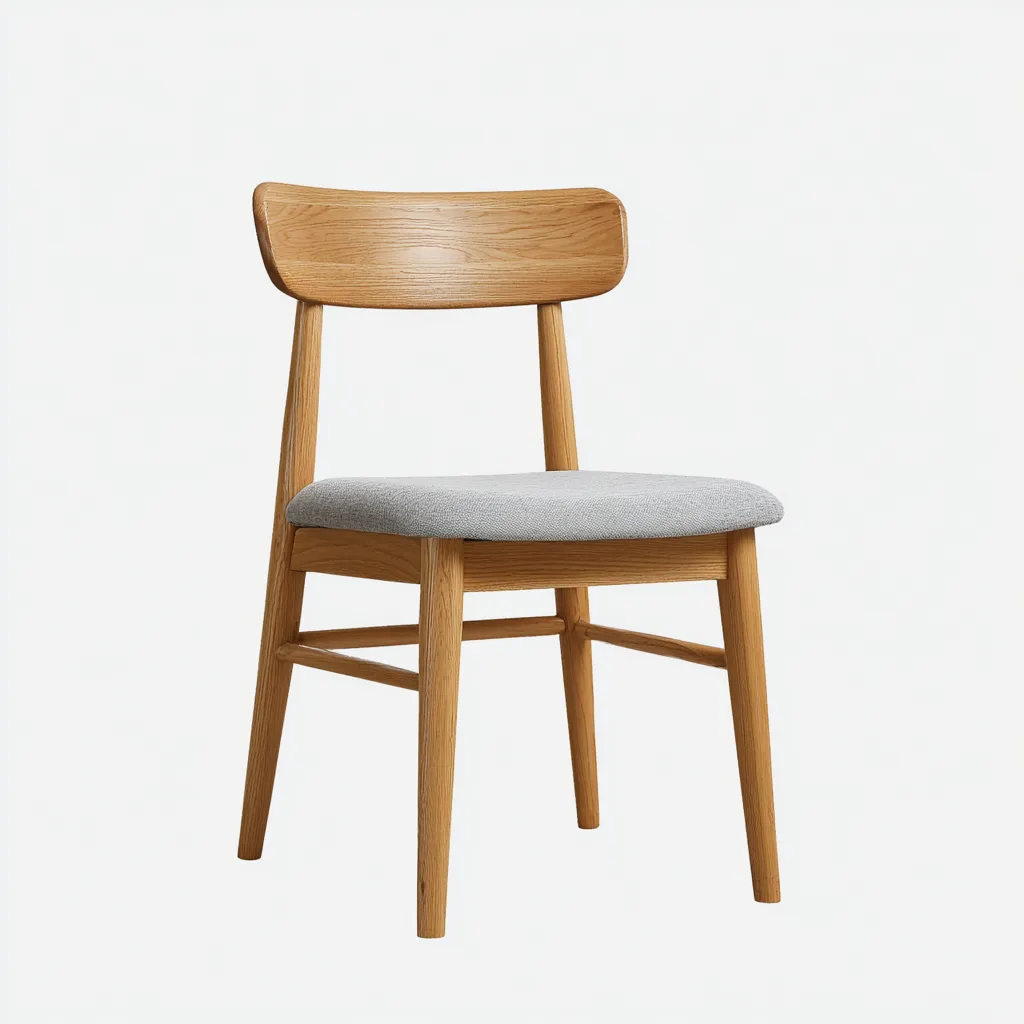 Gartenstuhl - Holz-Stoff - 50x52x80 cm - Natur-Hellgrau - Skandinavisches Design-Shelterovae