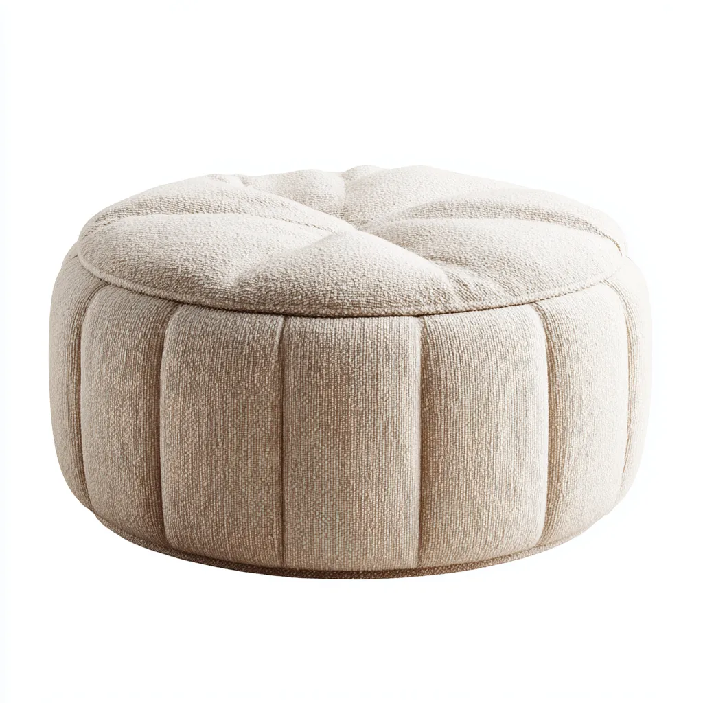 Fußhocker - Stoff - 70x70x38 cm - Beige - Modernes Design-Shelterovae