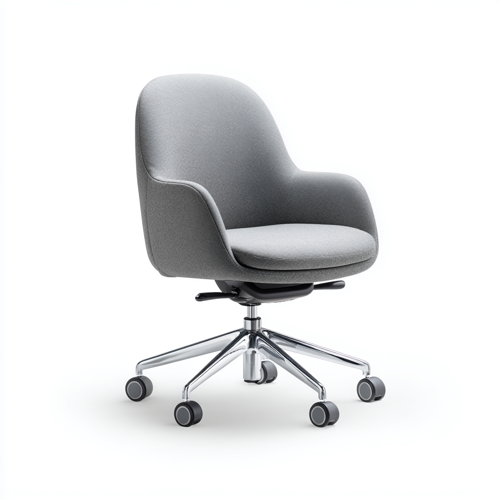 Bürostuhl - Stoff-Metall - 64x61x92 cm - Grau - Modernes ergonomisches Design-Shelterovae
