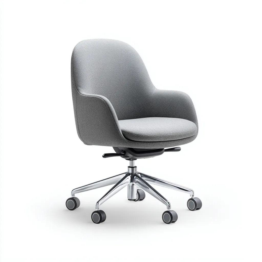 Bürostuhl - Stoff-Metall - 64x61x92 cm - Grau - Modernes ergonomisches Design-Shelterovae