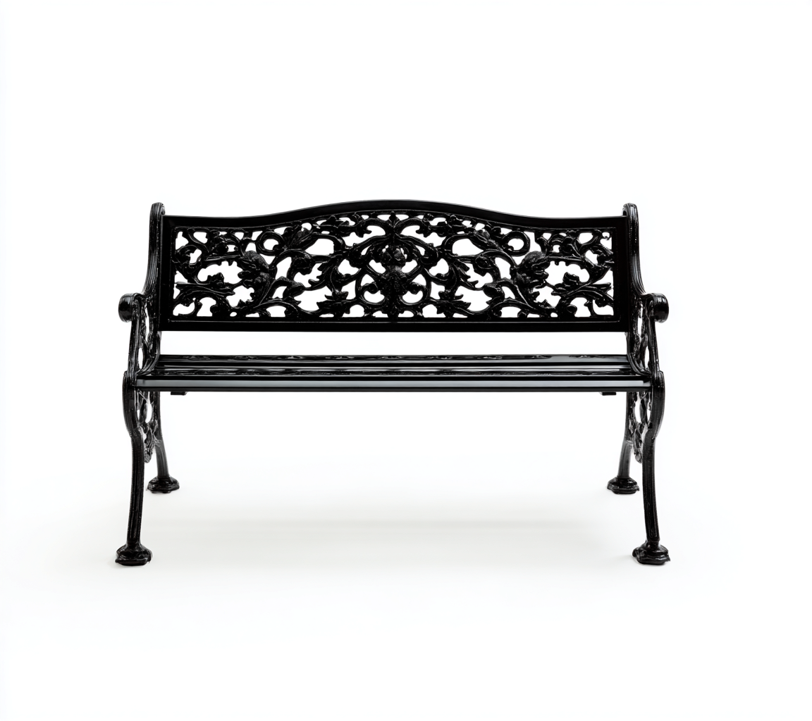 Gartenbank - Gusseisen-Stahl - 121x56x82 cm - Schwarz - Rankenmuster-Design-Shelterovae