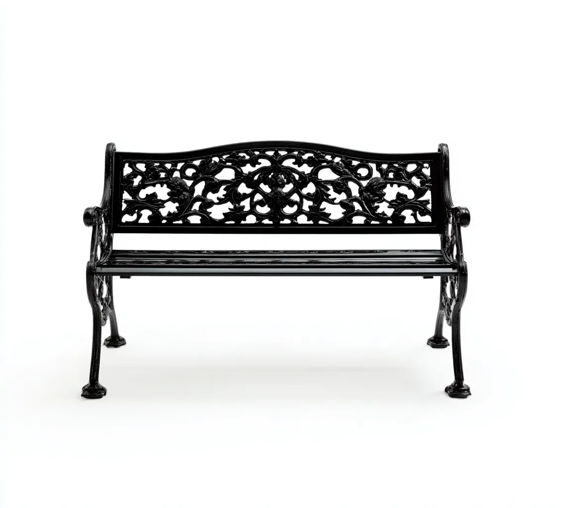 Gartenbank - Gusseisen-Stahl - 121x56x82 cm - Schwarz - Rankenmuster-Design-Shelterovae