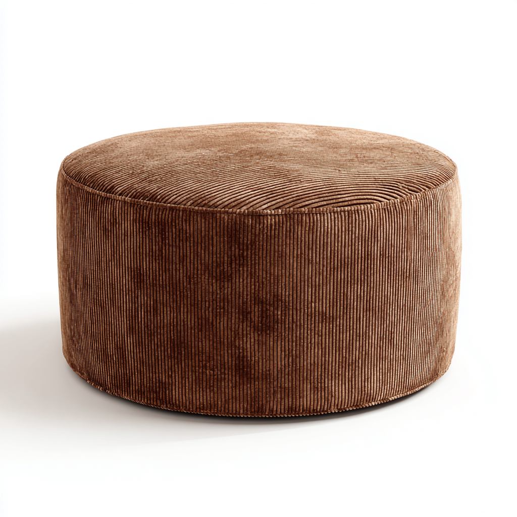 Fußhocker - Kord-Stoff - 75x75x38 cm - Hellbraun - Modernes Design-Shelterovae