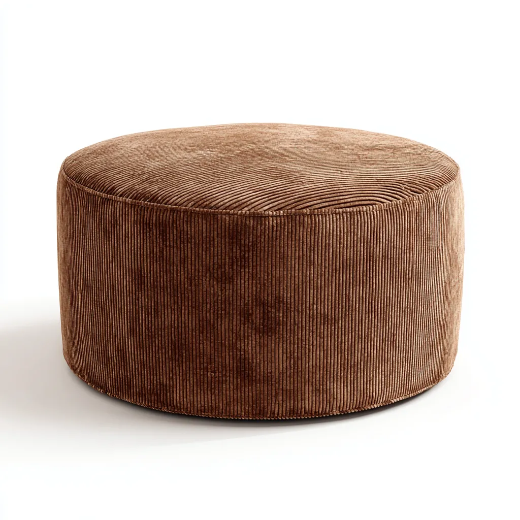 Fußhocker - Kord-Stoff - 75x75x38 cm - Hellbraun - Modernes Design-Shelterovae