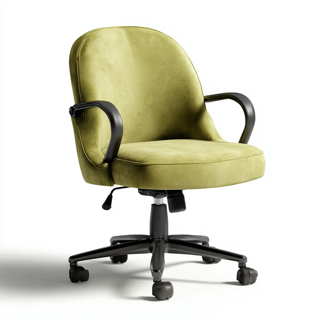 Bürostuhl - Samt-Kunststoff - 63x61x93 cm - Grün-Schwarz - Moderner Samt-Drehstuhl mit Armlehnen und Rollen-Shelterovae