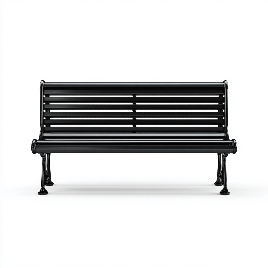 Gartenbank - Metall - 150x60x80 cm - Schwarz - Modernes Design-Shelterovae