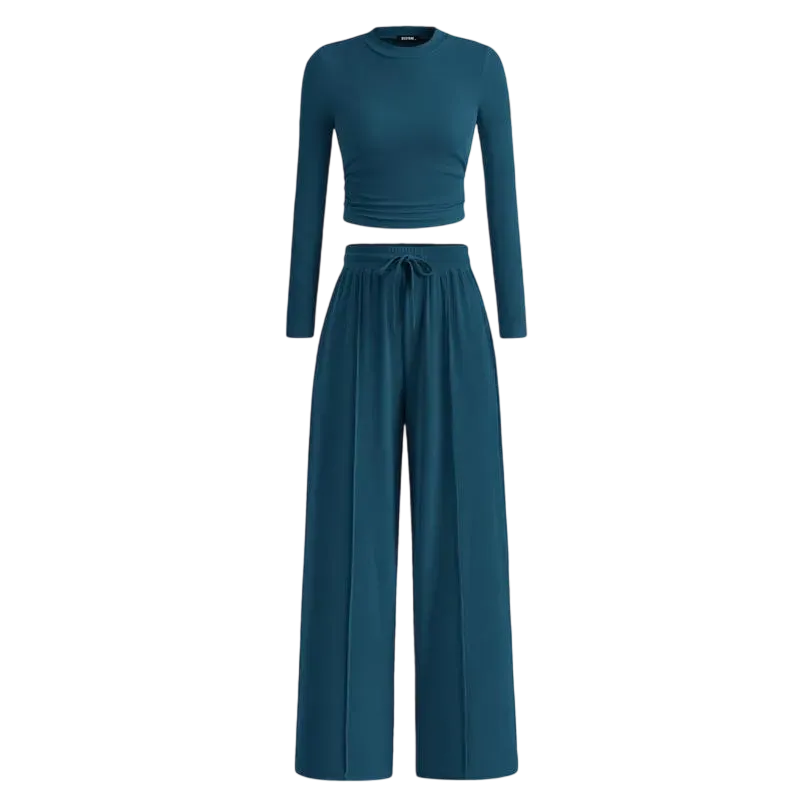 🔥Last Day 89% OFF🔥Women's Fall 2-Piece Set – Top & Wide-Leg Pants