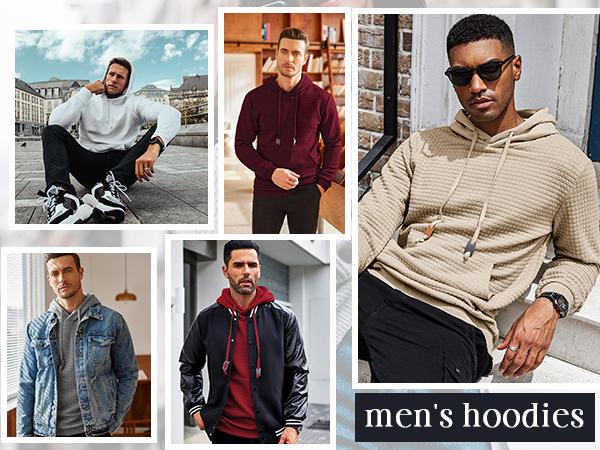 COOFANDY Men's Hooded Sweatshirt Long Sleeve Fashion Gym Athletic Hoodies Solid Plaid Jacquard Pullover with Pocket Classic Menswear hoodie Wool Beige COOFANDY Men's Hooded Sweatshirt Long Sleeve Fashion Gym Athletic Hoodies Solid Plaid Jacquard Pullover with Pocket Classic Menswear hoodie Wool Beige