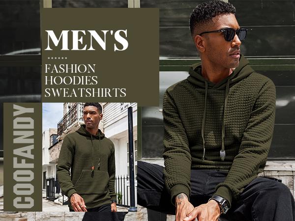 COOFANDY Men's Hooded Sweatshirt Long Sleeve Fashion Gym Athletic Hoodies Solid Plaid Jacquard Pullover with Pocket Classic Menswear hoodie Wool Beige COOFANDY Men's Hooded Sweatshirt Long Sleeve Fashion Gym Athletic Hoodies Solid Plaid Jacquard Pullover with Pocket Classic Menswear hoodie Wool Beige