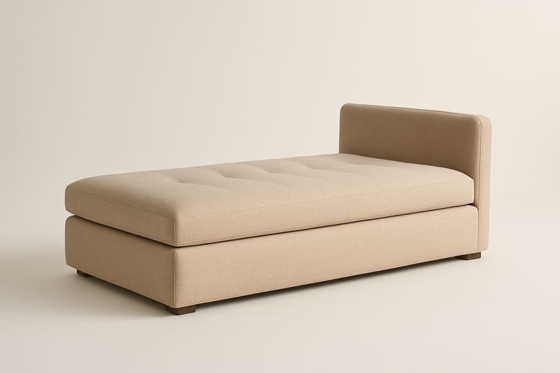 Divano Letto Singolo Beige Tessuto Poliestere 200x90x45cm