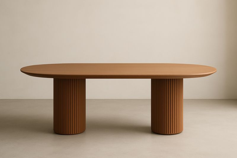 Tavolo da pranzo ovale in legno MDF 200x100x75 cm