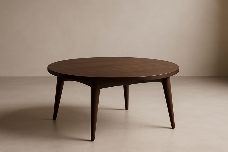 Table basse ronde en bois diamètre 90 cm hauteur 45 cm