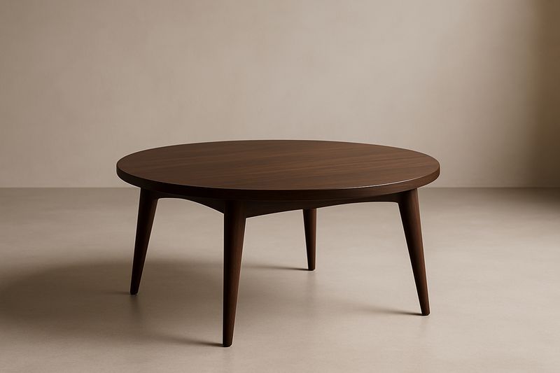 Table basse ronde en bois diamètre 90 cm hauteur 45 cm