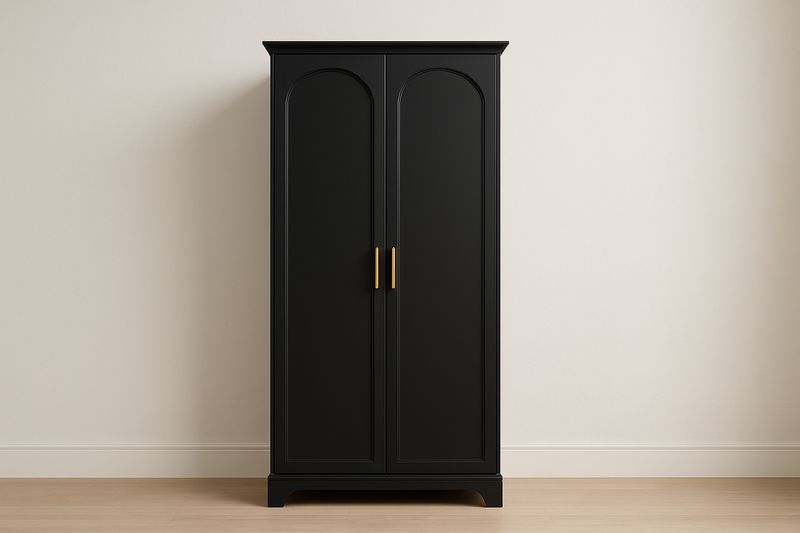 Armoire en Bois Noir avec 2 Portes 180x90x50 cm