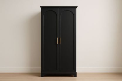 Armoire en Bois Noir avec 2 Portes 180x90x50 cm