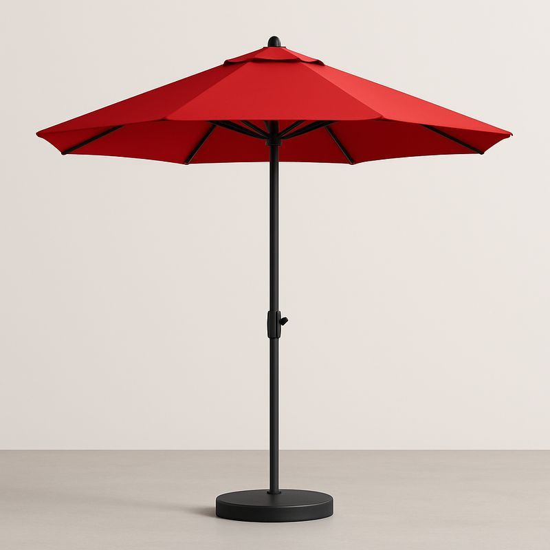 Gartenschirm Rot Metall Polyester Durchmesser 3m Höhe 2.5m